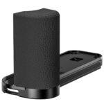 Leofoto LPF-X half cameragrip close-up van rubberen handgreep op Arca-Swiss bodemplaat voor Fujifilm X half.