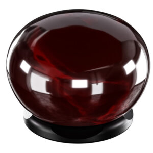 Leofoto CHG-01 knop rode carbon bolknop close-up op zwarte voet.