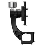 Leofoto MPG-2 Gimbal-uitbreiding zijaanzicht van zwarte gimbalarm met montagebasis op witte achtergrond.