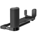 Leofoto LPC-R50V L-bevestiging productfoto met verticale handgreep en basisplaat op neutrale achtergrond.