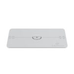 Leofoto LCH-1 houder bovenaanzicht van witte opklapbare aluminium laptop- en tablettafel met 1/4-inch statiefschroefgat.