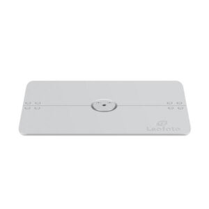 Leofoto LCH-1 houder bovenaanzicht van witte opklapbare aluminium laptop- en tablettafel met 1/4-inch statiefschroefgat.