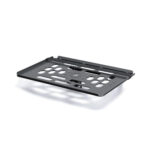 Leofoto LCH-2 laptophouder bovenaanzicht van aluminium laptopplatform met ventilatiegaten en opstaande randen.