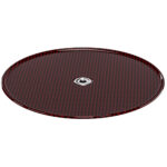 Leofoto LCH-0 Montageplaat rode ronde carbon opnameteller bovenaanzicht met centraal 3/8-inch schroefgat.