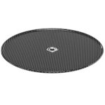Leofoto LCH-0 Montageplaat zwarte ronde carbon opnameteller bovenaanzicht met centraal 3/8-inch schroefgat.
