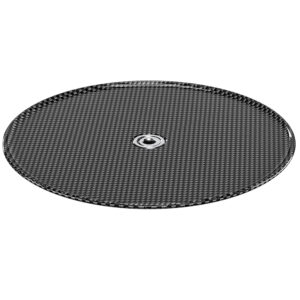 Leofoto LCH-0 Montageplaat zwarte ronde carbon opnameteller bovenaanzicht met centraal 3/8-inch schroefgat.
