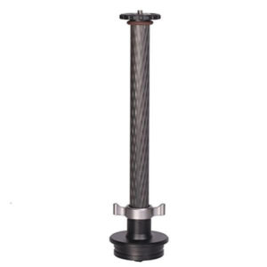Leofoto DC404C middenzuil volledige carbon middenzuil met basis en bovenplaat in verticale positie.