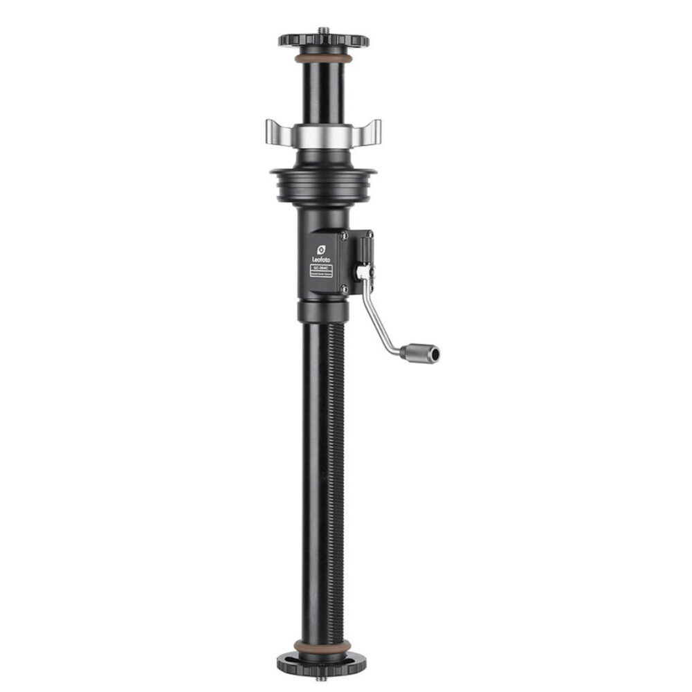 Leofoto middenzuil met slinger GC-404C volledig uitgeschoven middenzuil met tandheugel en slinger voor nauwkeurige hoogteverstelling.