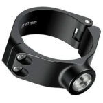 Leofoto QDC-40 QD-bus zwarte aluminium klem voor 40mm statiefpoot met geïntegreerde QD-aansluiting op witte achtergrond.