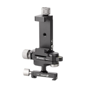 Leofoto DC-12 + MBC-18 + PC-90II houder complete set met zwarte mini kogelkop, Arca-Swiss-klem en verticale smartphonehouder.