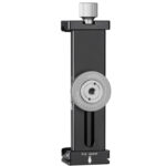 Leofoto PC-190 tablethouder vooraanzicht met centrale zilveren draaiknop en Arca-Swiss-basis op witte achtergrond.