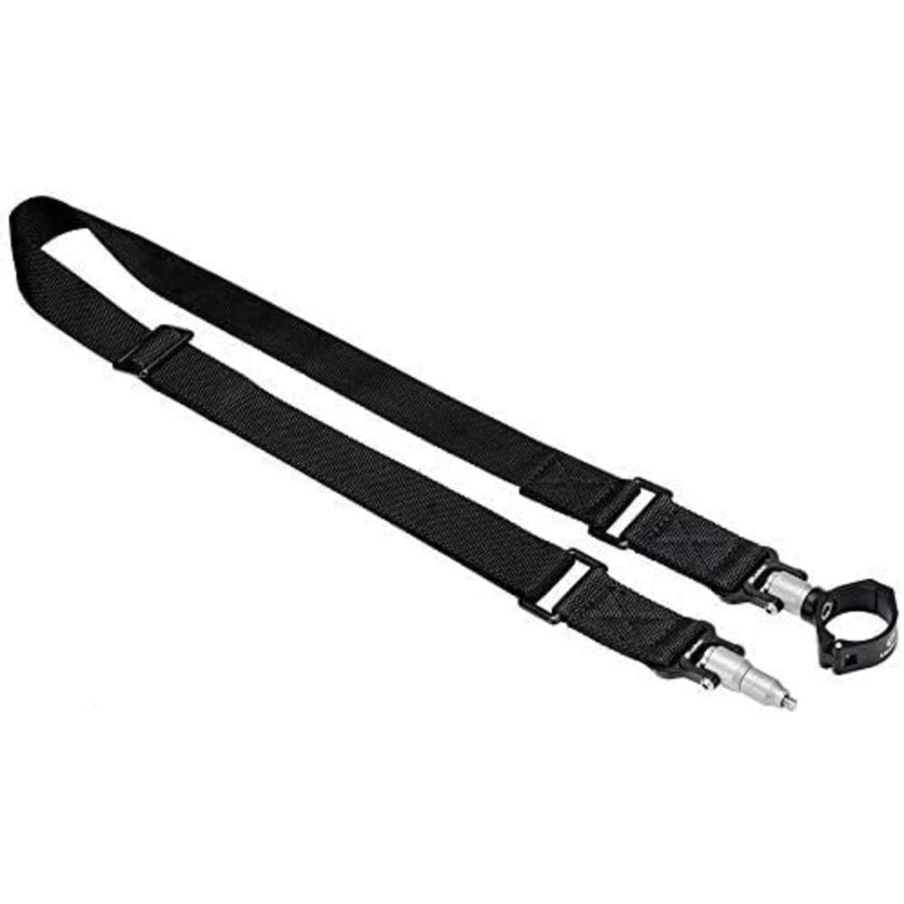 Leofoto Strap-22LS draagriem complete set met zwarte nylon riem, QD-1 snelkoppelingen en QDC-22 statiefbeenschelle 22mm.
