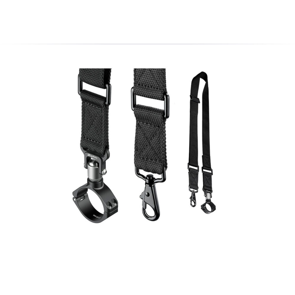 Leofoto Strap-36LN draagriem set met nylon riem, QD-statiefbeenschelle 36 mm en metalen karabijnhaken.