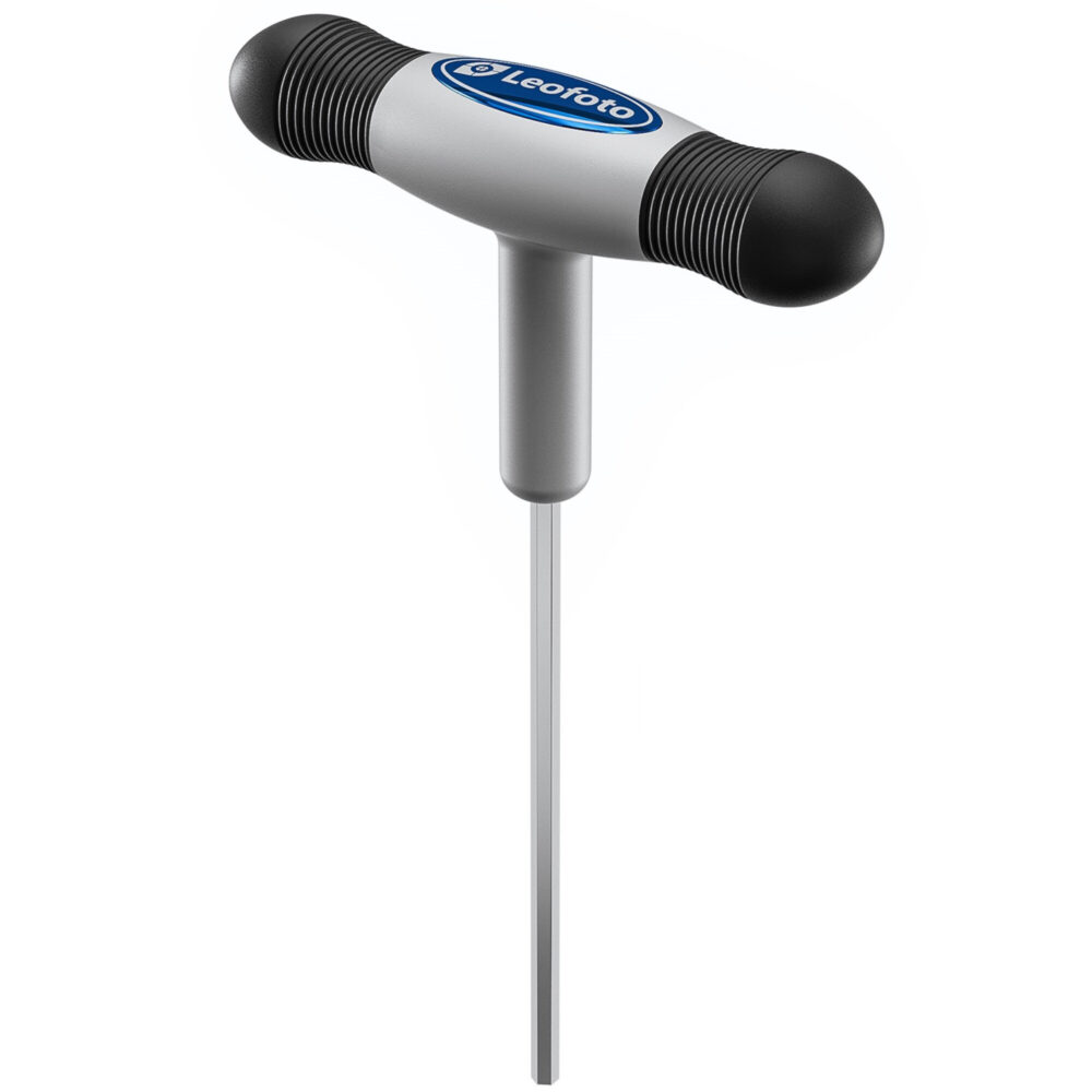 Leofoto T-M3 inbussleutel 3mm met T-handgreep staand weergegeven op witte achtergrond.