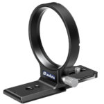 Leofoto-Lens-foot-UL-02-black-4 Leofoto UL-02 Lensvoet close-up van de zwarte objectiefklem op Arca-Swiss compatibele statiefvoet met 1/4- en 3/8-schroefgaten.