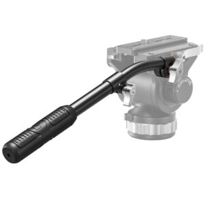 Leofoto HD-01 Handgreep gemonteerd op videoneiger met rubberen grip en verstelbare aluminium arm