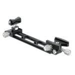 Leofoto VR-150L Lensvoet zijaanzicht van aluminium lenssteun met verstelbare Arca-Swiss klem