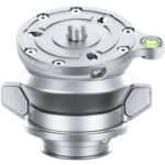 Leofoto LBQ-60S Nivelleerinrichting zilver met 3/8" schroefdraad, grote hendels en geïntegreerde waterpas