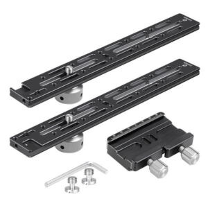 Leofoto Railsysteem NP-600 met twee Arca-Swiss 300 mm rails, koppeling en bevestigingsmateriaal
