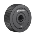 Leofoto-Thread-adapter-CF-5-1-4-female-female-3 Leofoto CF-5 Schroefdraadadapter recht vooraanzicht met geribbelde rand en 1/4" schroefdraad