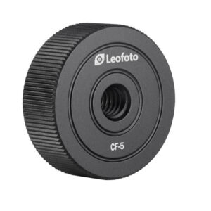 Leofoto CF-5 Schroefdraadadapter recht vooraanzicht met geribbelde rand en 1/4" schroefdraad
