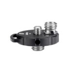 Leofoto CF-6 Schroefdraadadapter met 1/4" en 3/8" schroefdraad zijaanzicht met dubbele montage