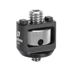 Leofoto CF-9 Draadadapter met 3/8" naar 1/4" schroefdraad, zwart blokje met zilverkleurige draaiklem