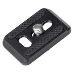 Leofoto-Quick-release-plate-PU-25-16 Leofoto PU-25 Snelkoppelingsplaat bovenaanzicht met antisliplaag en 1/4" schroef