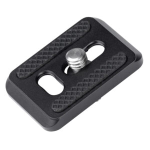 Leofoto PU-25 Snelkoppelingsplaat bovenaanzicht met antisliplaag en 1/4" schroef