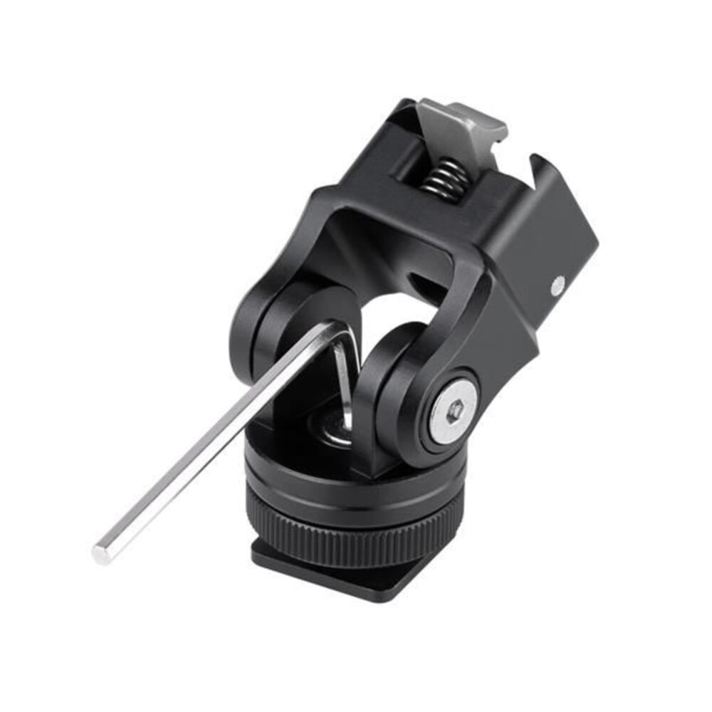 Leofoto Hotshoe-Adapter FA-15 + FA-10 in zijaanzicht met inbussleutel voor frictieafstelling
