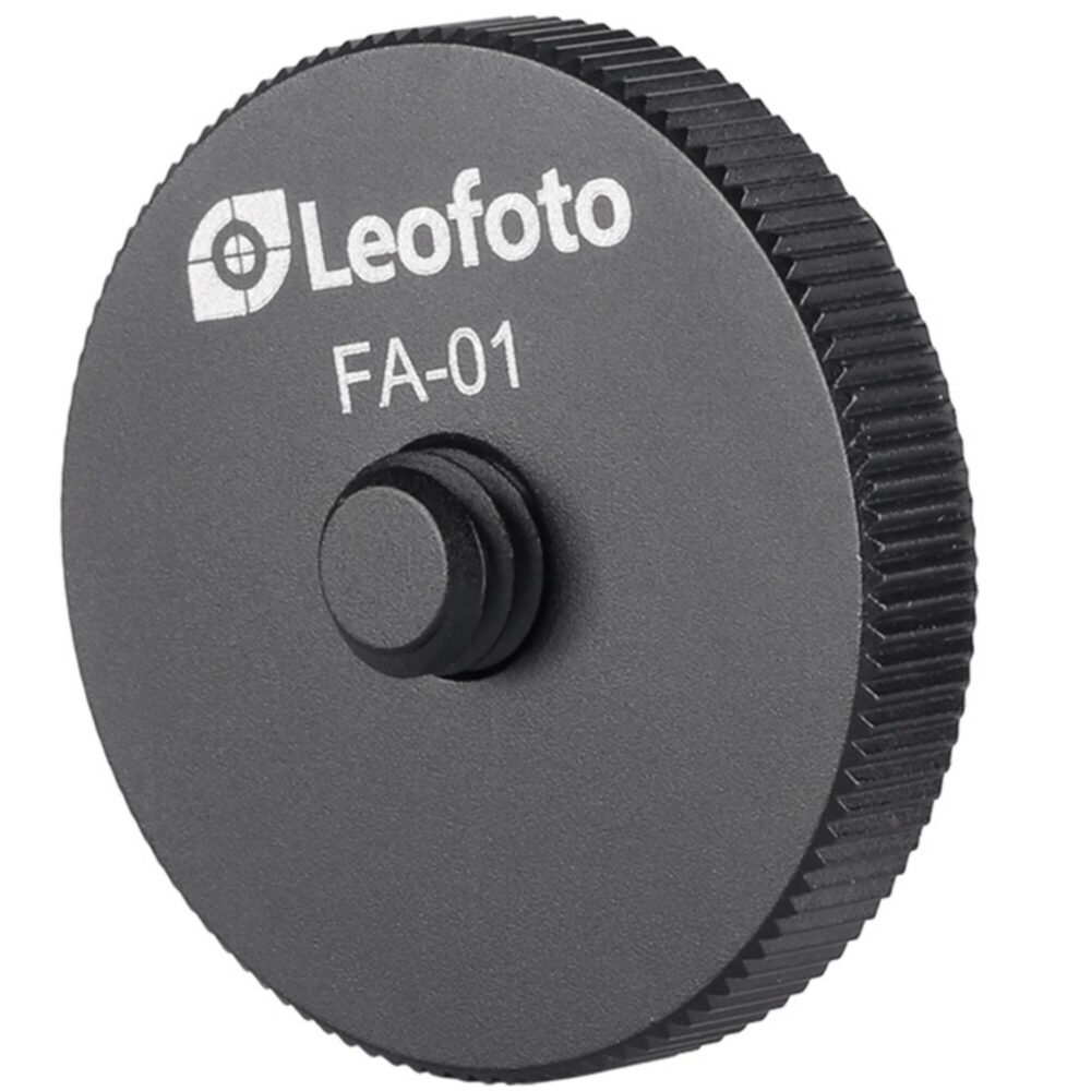Leofoto FA-01 Hotshoe-Adapter met Leofoto logo en schroefbevestiging