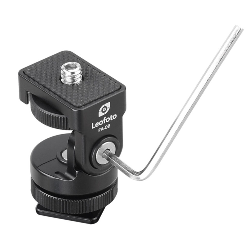 Leofoto FA-06 Hotshoe-Adapter met inbussleutel voor het instellen van de kantelhoek