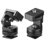 Leofoto FA-06 Hotshoe-Adapter onder verschillende hoeken gemonteerd op cold shoe