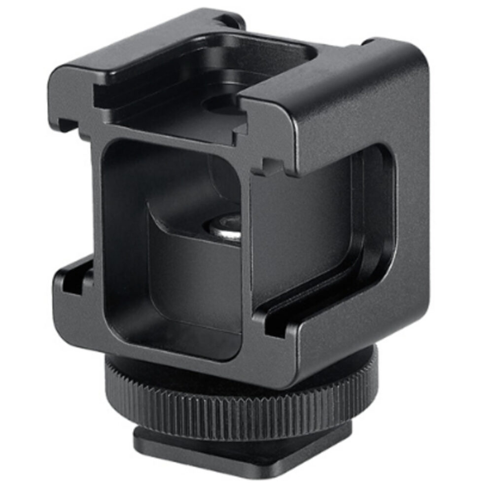 Leofoto FA-07 Hotshoe-Adapter zijaanzicht met vierkante open structuur