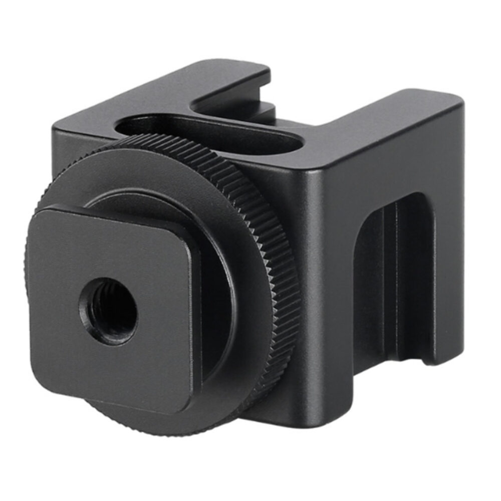 Leofoto FA-07 Hotshoe-Adapter onderaanzicht met centrale ¼-inch schroefdraad
