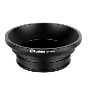 Leofoto BA-100L Nivelliereinrichting bovenaanzicht met 100mm bowl-adapter in zwart aluminium