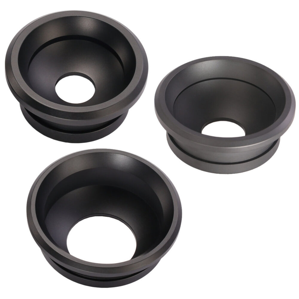 Leofoto BA-100 Nivelleerinrichting 100mm halfschoteladapter in zwart aluminium, set van drie adapters voor Mountain en Summit statieven.
