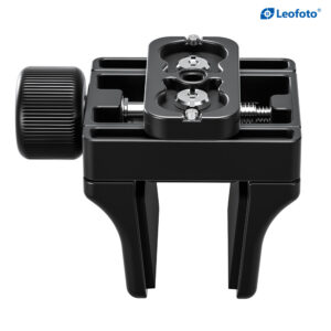 Leofoto GS-3 Waffenklemmhalterung bovenaanzicht van de Arca-Swiss basis en klemconstructie