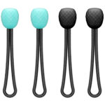 Leofoto L-CS-03 Anschlußadapter set van vier quick-attach ball aansluitadapters in mintgroen en zwart