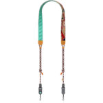Leofoto L-CS-204 Draagriemen volledige draagriem met mintgroene nekpad en quick-attach koppelingen