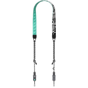 Leofoto L-CS-206 Trageriemen volledige riem met mintgroene nekpad en quick-attach koppelingen