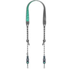 Leofoto L-CS-202 Trageriemen volledige draagriem met mintgroene nekpad en quick-attach koppelingen