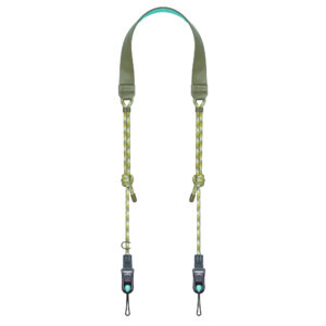Leofoto L-CS-203 Draagriemen volledige draagriem met mintgroene nekpad en quick-attach koppelingen