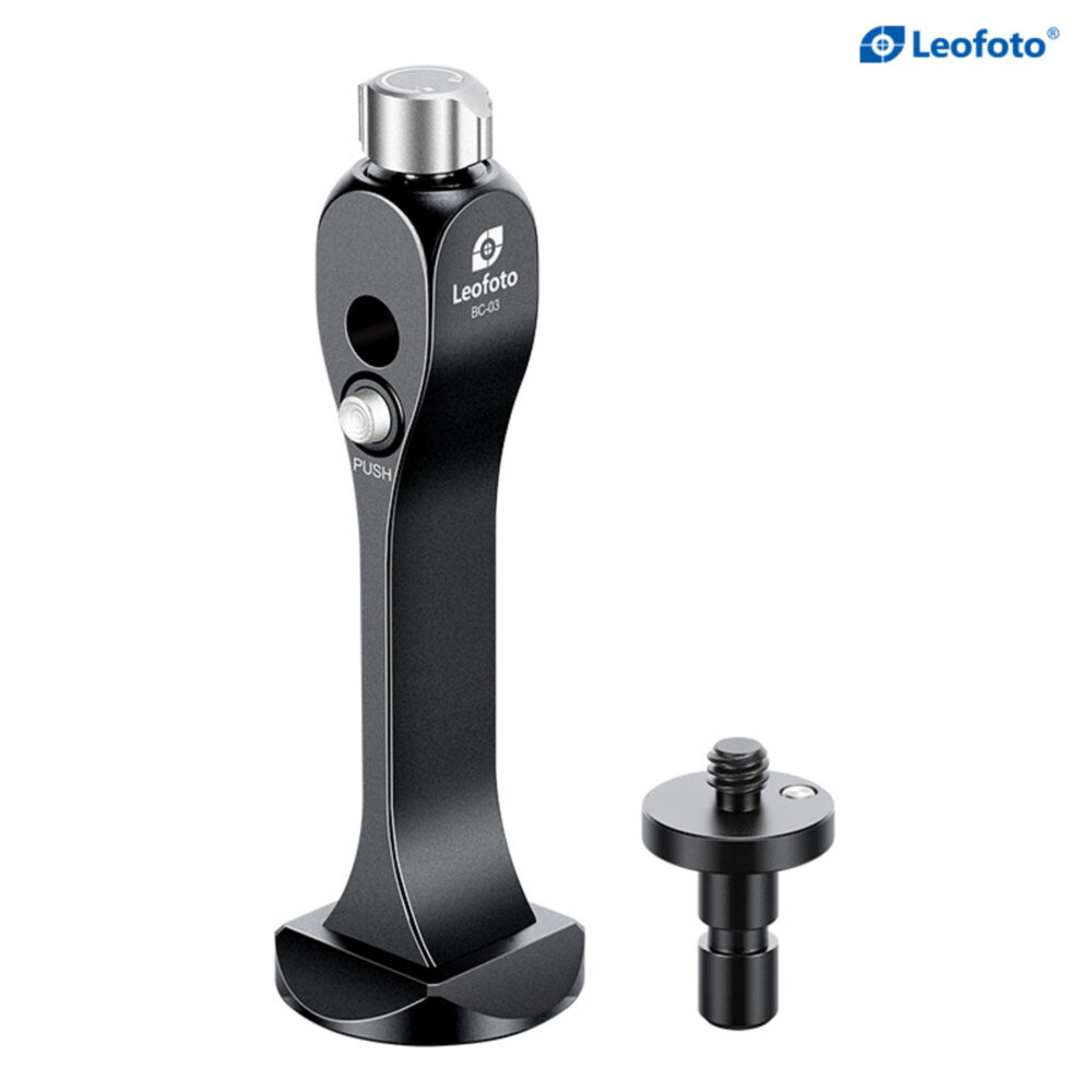 Leofoto BC-03 Fernglas-Stativadapter losse adapterarm met snelkoppel-connector en apart adapterstuk
