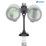 Leofoto BC-03 Fernglas-Stativadapter vooraanzicht verrekijker met gemonteerde adapterarm