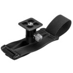 Leofoto BC-04 Stativadapter close-up van platform met Arca-Swiss klem en vergrendelknop.