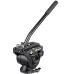 Leofoto LS-284CEX Tripod BV-10 videokop met lange bedieningshendel en schaalverdeling.