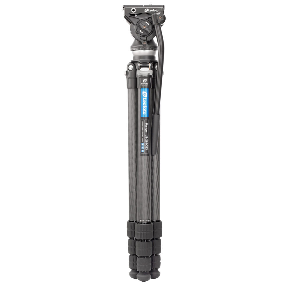 Leofoto LS-284CEX Tripod ingeklapt carbon Ranger-statief met samengevouwen poten.