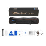Leofoto LS-324C Tripod Ranger set met statief, draagtas, spikes, gereedschap en accessoires.