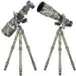 Leofoto LS-365C Tripod full camouflage onderaanzicht statiefschouder met drie poten.
